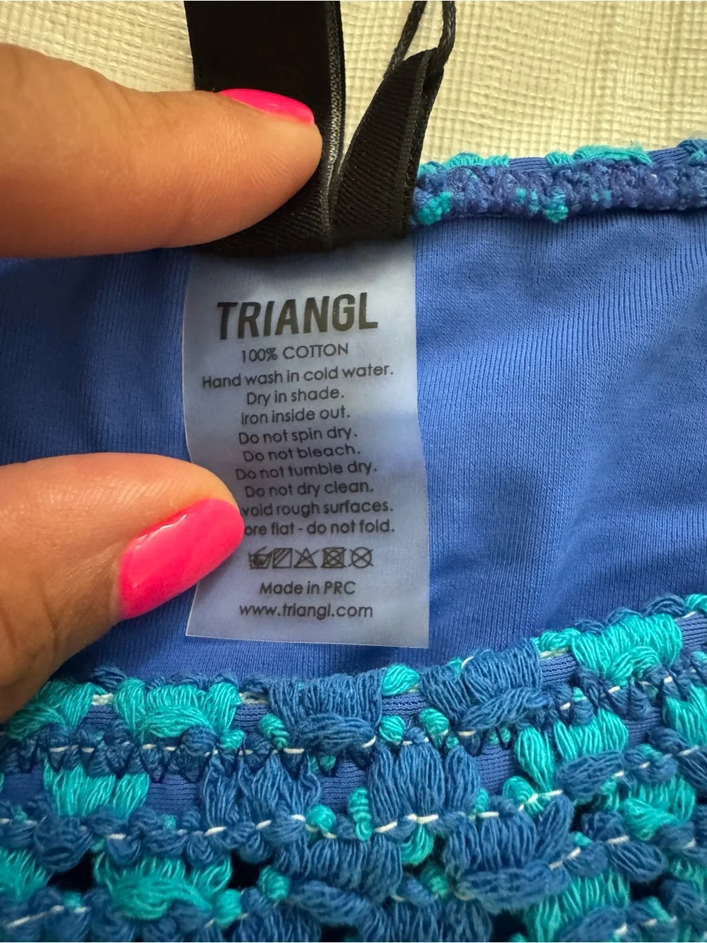 triangl swimwear Blue Crochet Bikini Bottom